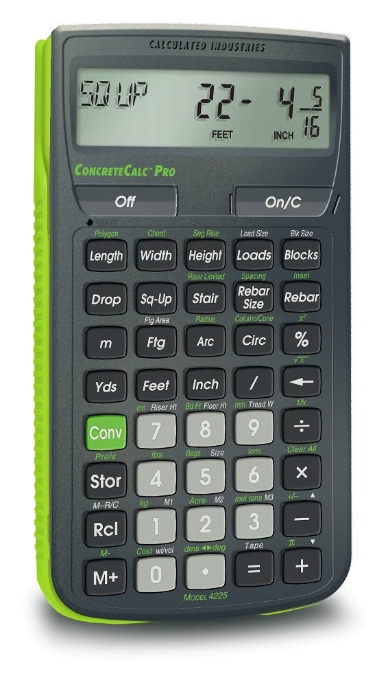 4225 ConcreteCalc Pro Concrete Estimating Calculator