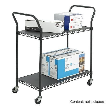 2 Shelf Black Wire Utility Cart