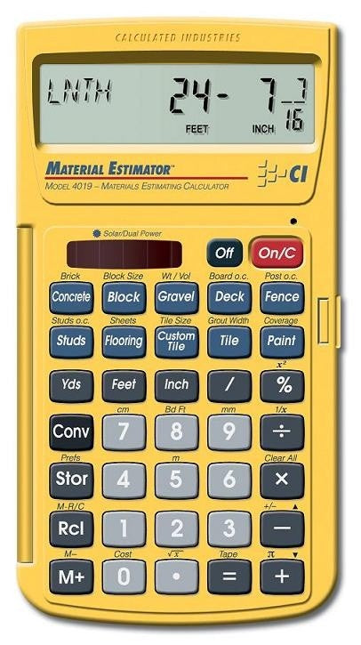 #4019 Material Estimator Calculator