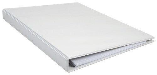 17x11 White Vinyl Binder with pockets and 1" Angle-D Ring